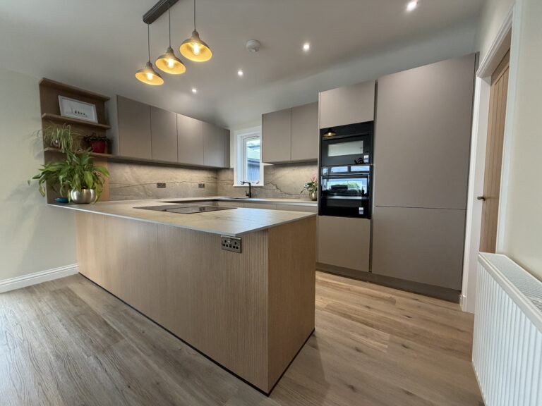 Nolte handleless kitchen in Lava, a colour from Nolte's fingerprint-resistant range